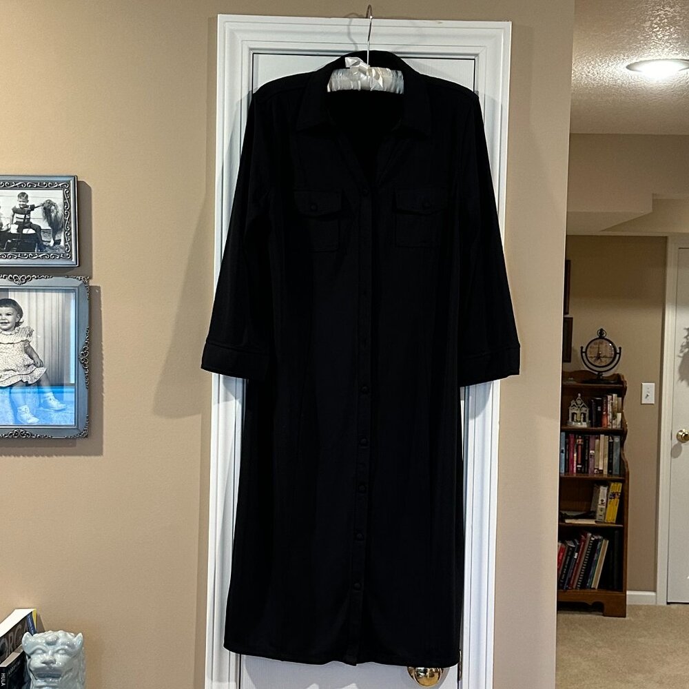 Black Botton-Front Dress